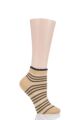 Ladies 1 Pair Thought Lorraine Stripe Bamboo and Organic Cotton Trainer Socks - Buttercup
