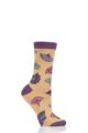 Ladies 1 Pair Thought Mildred Fan Bamboo and Organic Cotton Socks - Buttercup
