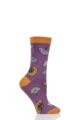 Ladies 1 Pair Thought Mildred Fan Bamboo and Organic Cotton Socks - Tulip Purple
