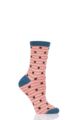 Ladies 1 Pair Thought Hope Spot and Stripe Bamboo and Organic Cotton Socks - Apricot