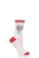 Ladies 1 Pair Thought Floral Pot Bamboo and Organic Cotton Socks - Cream