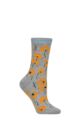Ladies 1 Pair Thought Peggie Floral Bamboo and Organic Cotton Socks - Grey