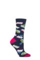 Ladies 1 Pair Thought Marley Bookworm Bamboo and Organic Cotton Socks - Navy