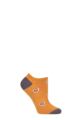 Ladies 1 Pair Thought Lily Leopard Heart Bamboo and Organic Cotton Trainer Socks - Amber Yellow