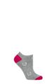 Ladies 1 Pair Thought Lily Leopard Heart Bamboo and Organic Cotton Trainer Socks - Grey Marl