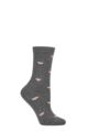 Ladies 1 Pair Thought Cretia Heart Stripe Bamboo and Organic Cotton Socks - Grey