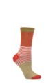 Ladies 1 Pair Thought Katleen Stripe Bamboo and Organic Cotton Socks - Herb Green