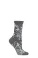 Ladies 1 Pair Thought Fina Bird Organic Cotton Socks - Dark Grey