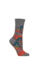 Ladies 1 Pair Thought Evetta Landscape Organic Cotton Socks - Dark Grey