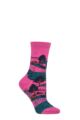 Ladies 1 Pair Thought Evetta Landscape Organic Cotton Socks - Violet Pink