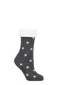 Ladies 1 Pair Thought Brittany Organic Cotton Cabin Socks - Dark Grey