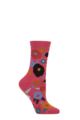 Ladies 1 Pair Thought Abstract Floral Organic Cotton Socks - Blush Pink