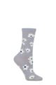 Ladies 1 Pair Thought Summer Poppies Organic Cotton Socks - Pebble Grey