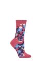 Ladies 1 Pair Thought Arya Bamboo Floral Socks - Dusty Rose Pink