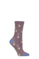 Ladies 1 Pair Thought Eden Bamboo Bird Socks - Slate Grey