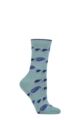 Ladies 1 Pair Thought Hadley Bamboo Hedgehog Socks - Eucalyptus Blue