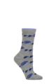 Ladies 1 Pair Thought Hadley Bamboo Hedgehog Socks - Grey Marle