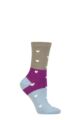 Ladies 1 Pair Thought Nova Organic Cotton Heart Socks - Olive Green