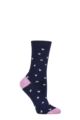 Ladies 1 Pair Thought Wren Bamboo Bird Socks - Navy