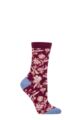 Ladies 1 Pair Thought Ellianna Organic Cotton Floral Socks - Slate Grey