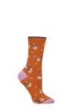 Ladies 1 Pair Thought Josie Bamboo Bike Socks - Harvest Orange