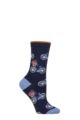 Ladies 1 Pair Thought Josie Bamboo Bike Socks - Navy