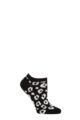 Ladies 1 Pair Thought Reese Bamboo Leopard Trainer Socks - Black