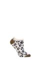 Ladies 1 Pair Thought Reese Bamboo Leopard Trainer Socks - Cream