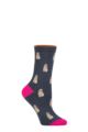 Ladies 1 Pair Thought Kenna Dog Bamboo Socks - Slate Blue