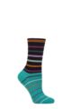 Ladies 1 Pair Thought Lauryn Fine Stripe Bamboo Socks - Black