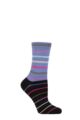 Ladies 1 Pair Thought Lauryn Fine Stripe Bamboo Socks - Periwinkle Blue