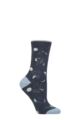 Ladies 1 Pair Thought Mona Moon Bamboo Socks - Slate Blue