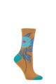 Ladies 1 Pair Thought Rossa Floral Organic Cotton Socks - Straw Yellow