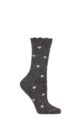 Ladies 1 Pair Thought Crystelle Sparkle Heart Organic Cotton Socks - Black