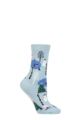 Ladies 1 Pair Thought Gloria Christmas Scene Organic Cotton Socks - Foam Blue