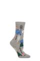 Ladies 1 Pair Thought Gloria Christmas Scene Organic Cotton Socks - Grey Marle