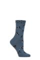Ladies 1 Pair Thought Bamboo and Organic Cotton Yoga Cats Socks - Misty Blue