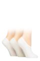 Ladies 3 Pair SOCKSHOP Wildfeet Mesh Pattern Fashion Shoe Liner Socks - Zig Zag White / Sage / White
