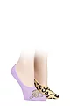 Women's 2 Pair SOCKSHOP Wildfeet Novelty Ped Cotton Socks - Leopard
