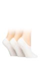 Ladies 3 Pair SOCKSHOP Wildfeet Mesh Pattern Fashion Shoe Liner Socks - Mix White