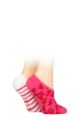Ladies 2 Pair SOCKSHOP Wildfeet Animal and Patterned Cosy Slipper Socks with Grip - Hearts and Stripes