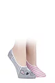 Women's 2 Pair SOCKSHOP Wildfeet Invisible Socks - French Bulldog