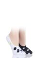 Ladies 2 Pair SOCKSHOP Wildfeet Invisible Socks - Panda