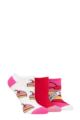 Ladies 3 Pair SOCKSHOP Wildfeet Novelty Cotton Trainer Socks - Sweet as Sugar