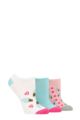 Ladies 3 Pair SOCKSHOP Wildfeet Novelty Cotton Trainer Socks - Ice Cream Swirl