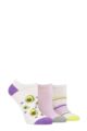 Ladies 3 Pair SOCKSHOP Wildfeet Novelty Cotton Trainer Socks - Avocado
