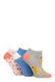 Ladies 3 Pair SOCKSHOP Wildfeet Novelty Cotton Trainer Socks - Cheetah