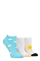 Women's 3 Pair SOCKSHOP Wildfeet Novelty Cotton Trainer Socks - Clouds and Sun