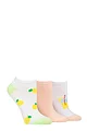 Women's 3 Pair SOCKSHOP Wildfeet Novelty Cotton Trainer Socks - Lemons