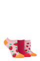 Ladies 3 Pair SOCKSHOP Wildfeet Novelty Cotton Trainer Socks - Strawberries